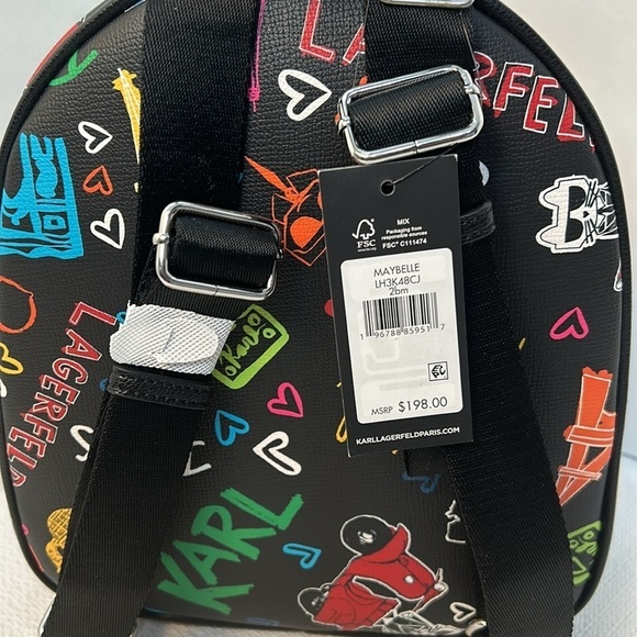 Karl Lagerfeld Adele Graffiti In Paris  Backpack Purse-NWT - Picture 4 of 8
